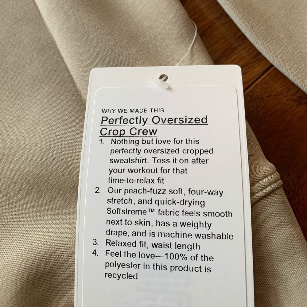 LULULEMON PERFECTLY OVERSIZED CROPPED CREW-TRENCH - Picture 12 of 13